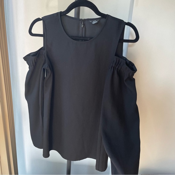 Club Monaco Black Cold Shoulder Blouse - Picture 10 of 10